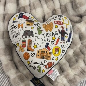 CD Heart-Shaped Texas Themed Pillow